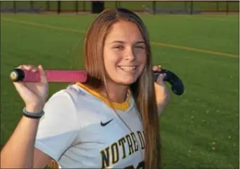  ?? PETE BANNAN — DIGITAL FIST MEDIA ?? Academy of Notre Dame senior Lauren the year. Curran is the the All-Delco field hockey player of