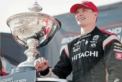  ?? COURTESY OF JOE SKIBINSKI ?? NTT IndyCar Series 2019 champion Josef Newgarden says the sport is embracing new, young drivers.