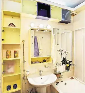  ??  ?? To make a small bathroom work well, think about re-jigging the layout