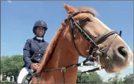  ?? PICTURE: NHLANHLA PHILLIPS ?? ALL ABOARD: Tamsin Mbatsha, 18, on her horse Waterside Queen of the Nile. She leaves for Belgium next week for the 2016 Rio Paralympia­n dressage qualifiers.