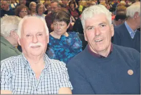  ?? (Pic: John Ahern) ?? Mike Kenneally and Tommy Lawless, from Ballyduff, were among the large attendance in Cappoquin Community Centre.