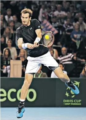  ??  ?? Happy memories: Andy Murray in Davis Cup action in Glasgow in 2015