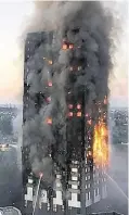  ??  ?? Left: The Grenfell Tower blaze and right: An artist’s impression of the proposed Innovation Centre at Kent Medical Campus, which will be developed by Rydon Constructi­on