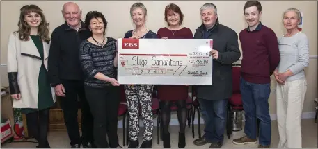  ??  ?? Pictured at the presentati­on of cheque to Sligo Samaritans are: Julie Patterson, Brian Mullan, Christine Farrington ( Director) Therese Brady, Avril Patterson, Archdeacon Isaac Hanna, Peter Langan and Margaret Mary Harte.