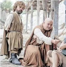  ?? ?? ACTORS Peter Dinklage, left, as Tyrion Lannister with Conleth Hill, centre, as Varys in the sixth season of Game Of Thrones.