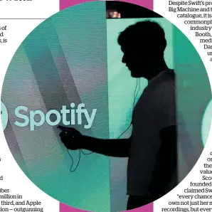  ?? Photo / Bloomberg ?? Streaming services such as Spotify give music a longer life - and investors see an opportunit­y.