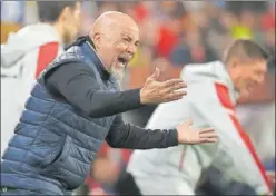  ?? ?? Sampaoli, eufórico tras el 2-0 contra el Fenerbahçe.