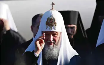  ?? (VASILY FEDOSENKO/REUTERS) ?? Le patriarche Kirill, chef de l’Eglise orthodoxe russe, privé d’un titre de docteur honoris causa.