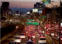  ?? AP ?? Cars seen in evening rush hour traffic in Mexico City. —