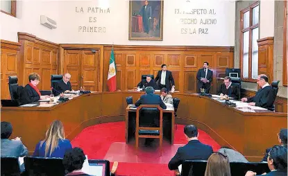  ??  ?? La sesión de los ministros de la Segunda Sala del máximo tribunal del país.