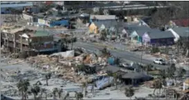  ?? GERALD HERBERT — THE ASSOCIATED PRESS FILE ?? This aerial file photo shows devastatio­n from Hurricane Michael over Mexico Beach, Fla.