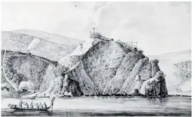  ?? Photo / Supplied ?? This wash drawing of Motuaro in the Bay of Islands by John James Barralet is based on a sketch by Herman Diedrich Sporing.