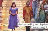  ??  ?? Mackenzie Foy and Jayden Fowara-Knight.