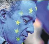  ?? PHOTO: CHRIS RATCLIFFE/ BLOOMBERG ?? Facing facts: A man wears face paint in a European Union (EU) flag design ahead of the anti-Brexit People’s Vote march, in London last month.
