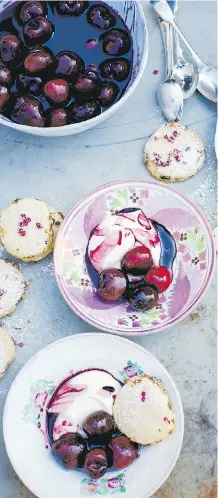  ?? PHOTOS: LAURA EDWARDS ?? If it is a hot day, Diana Henry says you can skip making the shortbread and serve the cherries with slices of melon on ice.