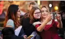  ?? The Guardian ?? Killing Eve actor Jodie Comer takes a selfie with fans. Photograph: David Levene/