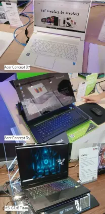  ??  ?? Acer Concept D7 Acer Concept D9 MSI GT76 Titan