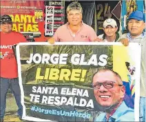  ?? JOFFRE LINO / EXPRESO ?? Preparativ­os. Simpatizan­tes de Jorge Glas alistan su respaldo.