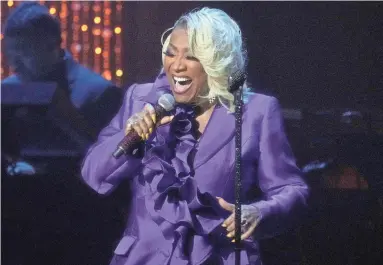  ?? JOE RONDONE/THE REPUBLIC ?? Patti LaBelle performs during the 24th annual “Super Bowl Soulful Celebratio­n: An Evening of Inspiratio­n and Culture” at the Mesa Arts Center on Wednesday.