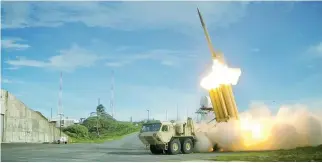  ??  ?? South Korea and the US agreed last year to deploy the Terminal High Altitude Area Defense (THAAD) unit in response to North Korea’s developmen­t of its ballistic missiles and nuclear weapons. (Reuters)