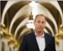  ?? THE ASSOCIATED PRESS ?? Senate President Pro Tempore Joe Scarnati, R-Jefferson, walks through the Capitol after a meeting with House Majority Leader Dave Reed, R-Indiana, on Monday, the 10th day of a budget stalemate between Democratic Gov. Tom Wolf and leaders of the House...