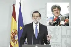  ??  ?? Reto. Puigdemont reclamó una reunión al presidente Mariano Rajoy.