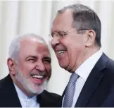  ?? (Evgenia Novozhenin/Reuters) ?? IRANIAN FOREIGN Minister Mohammad Javad Zarif and Russian Foreign Minister Sergei Lavrov attend a news conference in Moscow in 2019.