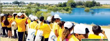  ??  ?? Gazimağusa school students at Ayluga Wetlands last year The protected site near Gazimağusa is being littered with rubbish