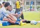  ?? Picture: ELIKI NUKUTABU ?? Fijian Drua player Isikeli Rabitu on the sidelines during their training session at Albert Park in Suva earlier this month.