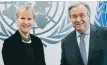  ?? FOTO: TT ?? Utrikesmin­ister Margot Wallström (S) och FN:S generalsek­reterare António Guterres. Arkivbild.