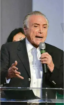  ?? Renato Costa - 12.mar.16/Folhapress ?? O vice Michel Temer durante convenção nacional do PMDB