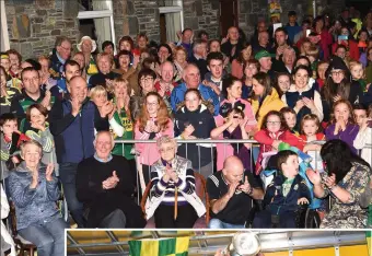  ??  ?? ABOVE:
Fans at the Kerry Minor team at the Kerry Minor team victory celebratio­n at Fossa GAA Club, on Monday.