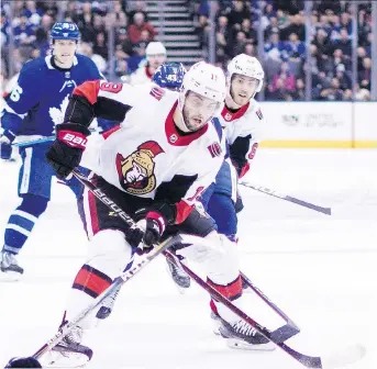  ?? CHRIS YOUNG/THE CANADIAN PRESS ?? Ottawa Senators forward Derick Brassard has been part of NHL trade deadline deals and says the players are well aware of all the trade rumours, no matter how hard they try to ignore them.