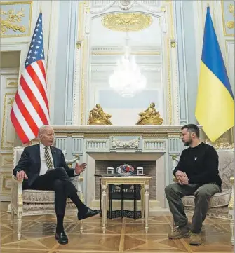  ?? REUTERS ?? Joe Biden y Volodimir Zelensky en una reunión en Kiev.