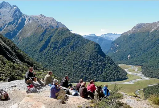  ?? NOMAD SAFARIS ?? The view from near Routeburn Falls Hut is spectacula­r.