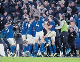  ?? Picture: ANDREW BOYERS/REUTERS ?? ON A ROLL: Leicester City's Kelechi Iheanacho celebrates scoring their second goal with teammates on Sunday during their English Premier League match against Everton at the King Power Stadium in Leicester, Britain.