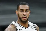  ?? ASSOCIATED PRESS FILE PHOTO ?? Then-san Antonio Spurs’ Lamarcus Aldridge is on the court during the second half of an NBA basketball game against the Memphis Grizzlies in San Antonio.