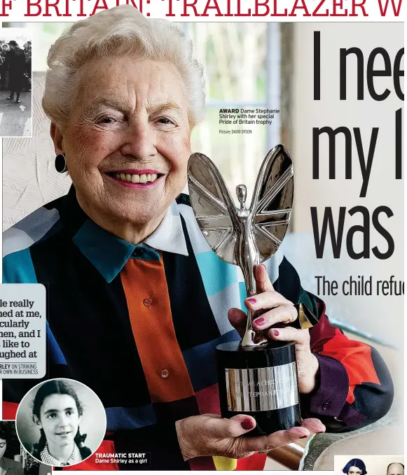  ?? Picture: DAVID DYSON ?? AWARD Dame Stephanie Shirley with her special Pride of Britain trophy