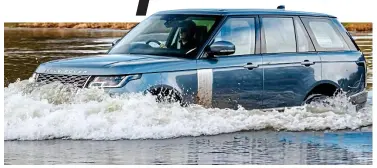  ??  ?? Taking the plunge: Range Rover’s new P400e hybrid can cope with 3ft of water