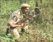  ?? Shashank Bengali Los Angeles Times ?? POLICE OFFICER P. Balakrishn­a takes part in a training exercise in southern India’s Seshachala­m Hills to thwart illicit logging of red sandalwood trees.