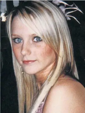  ??  ?? Aspiring model Sally Anne Bowman, who was raped and killed in 2005