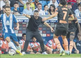  ?? Foto: Pere PUNTÍ ?? Gattuso, durante un partido de Laliga el técnico tiene una gran personalid­ad