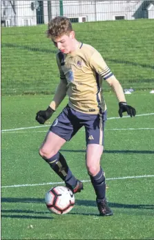  ?? ?? Above: Calum Ellis, who scored all five goals on Sunday to take his tally to an impressive 26 goals for Pupils YFC Under 17s so far this season.