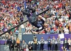  ?? Las Vegas Review-journal/tns - Chase Stevens ?? Lions wide receiver Amon-ra St. Brown makes a catch during the best catch event as part of the Pro Bowl Games.