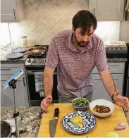  ?? Urban Harvest ?? Waiter leads an at-home cooking class on Zoom for Urban Harvest’s Sunday Supper.