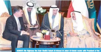  ??  ?? KUWAIT: His Highness the Amir Sheikh Sabah Al-Ahmad Al-Jaber Al-Sabah meets with President of the 72nd session of the UN General Assembly Miroslav Lajcak. —KUNA