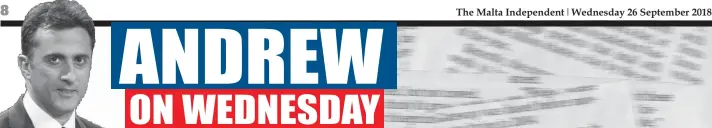  ??  ?? The Malta Independen­t Wednesday 26 September 2018