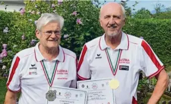 ?? KK ?? Erfolgreic­h bei den Europameis­terschafte­n: Alfred Edlinger (li.) und Günther Kolb
