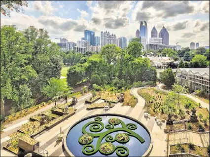  ??  ?? The new 1.5-acre Skyline Garden features an aquatic plant pond, a bog garden that offers an up-close look at plants such as Venus’ flytrap, and a display of the garden’s cactus and succulent collection.