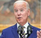 ?? EVAN VUCCI/AP, FILE ?? President Biden speaks about student loan debt forgivenes­s in the White House Aug. 24. A group filed a lawsuit to block the program.